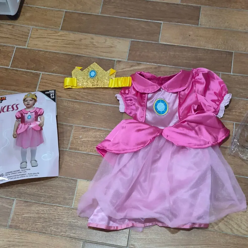 NEW spooktacular Halloween Costume PINK princes Peach Dress Girls size 3T